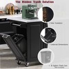 Kumasinova 51" Kitchen Island with Trash Can Storage,Kitchen Cart with Drop Leaf&2 Drawers,Rolling Kitchen Island on Wheels for Kitchen,Black - 4 of 4