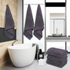 6 Pack Premium Bath Towel Set - Quick Drying - Microfiber Coral Velvet Highly Absorbent Towels -Yoga Towel Dark Grey 27*55 - 2 of 4
