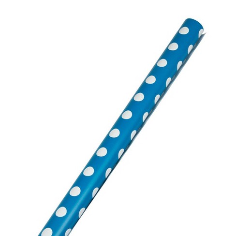 Jam Paper Gift Wrap - Polka Dot Wrapping Paper - 50 Sq Ft Total - Blue ...