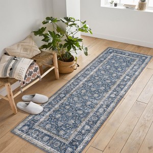 Boho Living Room Rugs Washable Non Slip Vintage Area Rug Soft Low Pile Thin Floor Carpet for Living Room Bedroom Dining Room - 1 of 4