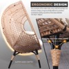 Whisen 37.4 in. W 1-Person PE Wicker Patio Egg Chair Patio Swings Chair with Cushion - 3 of 4