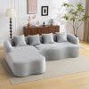 L-Shaped Full Compression Sectional Sofa, 4-Seater Modular Chenille Couch with Curved Chaise, Modern Living Room Furniture-Koiai - 3 of 4