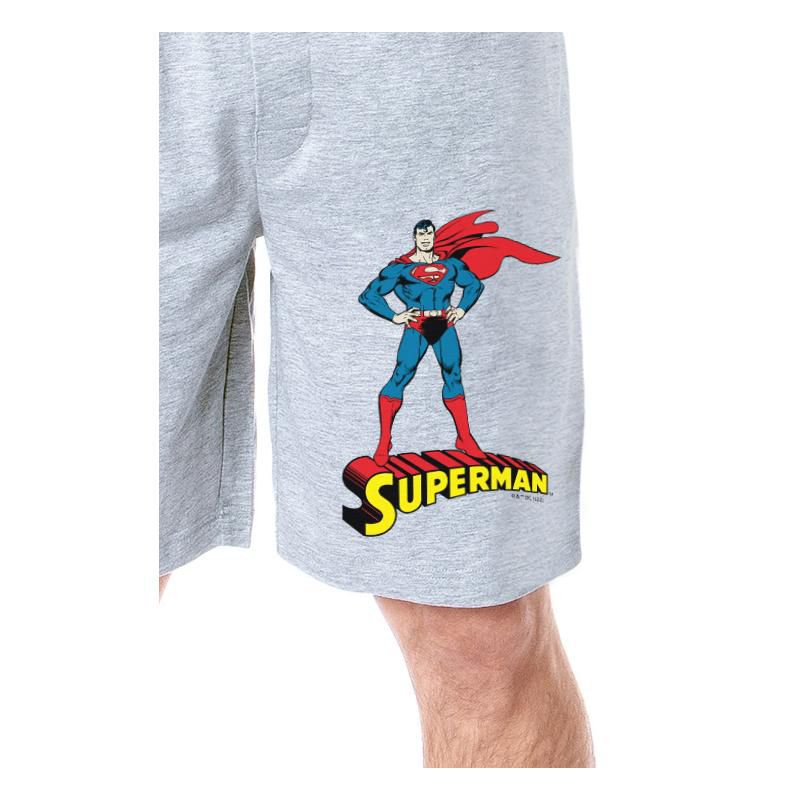 DC Comics Mens' Superman Classic Superhero Character Sleep Pajama Shorts Grey, 2 of 4