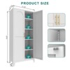 GlasFlength Decorative Storage Cabinets Bathroom Cabinet Storage Cabinet with 2 Adjustable Shelves Kitchen Cabinets for Room, White, 31.5"*15.75"*71" - 2 of 4