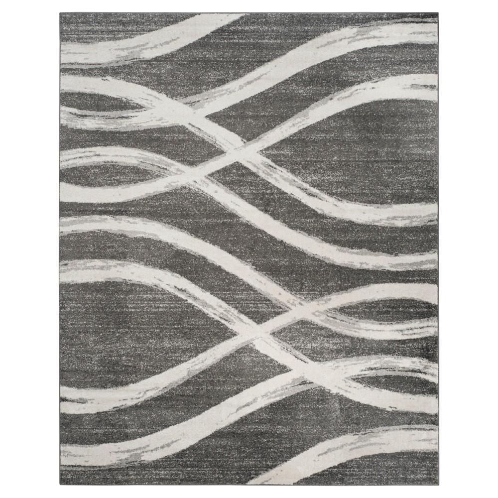 8'x10' Tracy Wave Accent Rug Charcoal/Ivory - Safavieh