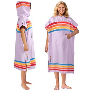 SUN CUBE Lightweight Surf Beach Towel Changing Robe with Hood, Quick Dry Microfiber Wetsuit with Pocket for Surfing Men Women - 1 of 4