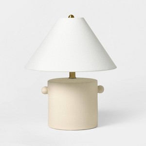 Ceramic Table Lamp with Knob Tan - Threshold™ designed with Studio McGee - 1 of 4