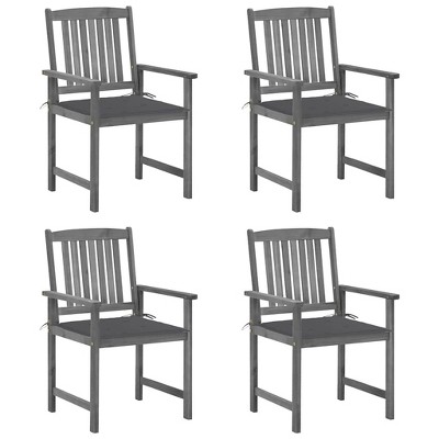 Garden Chair Set of 4 Grey Solid Acacia wood vidaXL