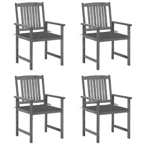 Garden Chair Set of 4 Grey Solid Acacia wood vidaXL - 1 of 4