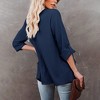 Womens Casual Jackets Fall Outfits for Lady Roll Up Open Front Blazer Longline Blazer Work Office Business Blazers - 2 of 4