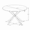 47" Modern Round Dining Table with Pedestal Leg,Four Patchwork Tabletops with Solid Wood Grain Occasional Table,Metal Base Dining Table-Maison Boucle - image 4 of 4