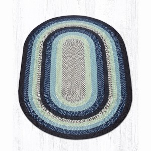 Earth Rugs Oval Braided Rug – Blueberry & Cream Hand-Woven Jute Rug for Rustic Farmhouse Decor - 1 of 1