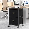 Mobile File Cabinet with Wheels, Rolling Storage with Fabric Drawers & Open Shelves, Lockable Casters for Office/Home - 2 of 4