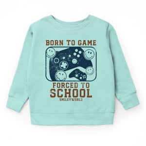 The Juniper Shop SmileyWorld Born To Game Forced To School Youth Sweatshirt - 1 of 4