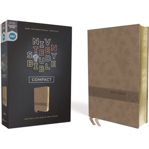 Niv, Teen Study Bible (for Life Issues You Face Every Day), Compact, Leathersoft, Brown, Comfort Print - by  Zondervan (Leather Bound) - 1 of 1