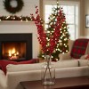Christmas Ilex Berry Stem (Set Of 6) 27 Inch Height Red Foam and Plastic Holiday Stems for Decor by Melrose - 3 of 3
