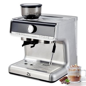 GustoWave 20 BAR Semi-Automatic Espresso Machine with Grinder & Milk Frother, 2.8L Water Tank - 1 of 4