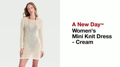 Women's Mini Knit Dress - A New Day™ Cream