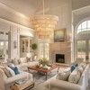 DORESshop 70 in Farmhouse Copper 12-Light Boho Chandelier with 5-Tier Rattan Shades for Living Room Kitchen - 2 of 4