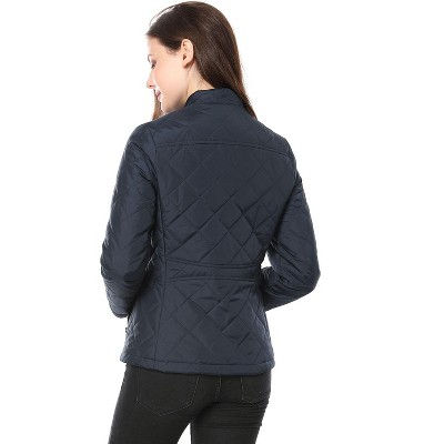 INSPIRE CHIC Women's Stand Collar Lightweight Quilted Jacket Blue X-Small — фото 5