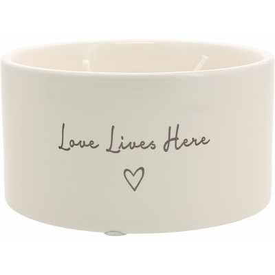 Pavilion Gift Company - Love Lives Here - Double Wick 10 oz 100% Soy Wax Candle Scent: Tranquility - Flame Candles
