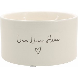 Pavilion Gift Company - Love Lives Here - Double Wick 10 oz 100% Soy Wax Candle Scent: Tranquility - Flame Candles - 1 of 4