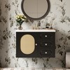 Dexmalle Black Mid-Century Bathroom Vanity Cabinet with Large Storage Space - 2 of 4