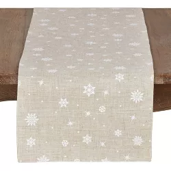 Saro Lifestyle Snowflake Design Christmas Table Runner