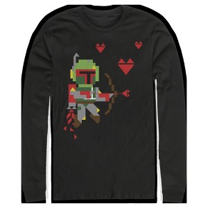 Men's Star Wars Valentine's Day Boba Fett Cupid Long Sleeve Shirt - 1 of 4