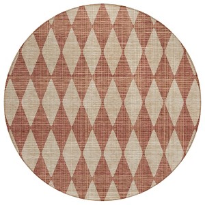 Orange And Copper Geometric Washable Indoor Outdoor Area Rug - 1 of 4