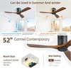 52'' Smart Ceiling Fan No Light Flush Mount Solid Wood Ceiling Fan with Voice & App & Remote Control for Bedroom/Farmhouse/Patio/Indoor - 4 of 4