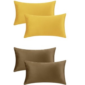 Unique Bargains Solid Velvet Modern Couch Sofa Home Decorative Throw Pillow Covers 4 Pcs - 1 of 4