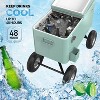 VINGLI 80 Quart Wagon Rolling Cooler Ice Chest, w/Long Handle and 10" Wheels - 2 of 4