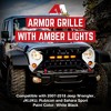 AMERICAN MODIFIED Armor Grille Compatible w/ 07-18 Jeep Wrangler JK, Amber LED, White/Black - 2 of 4