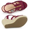 Allegra K Women's Platform Heels Slingback Zipper Wedge Sandals - 4 of 4