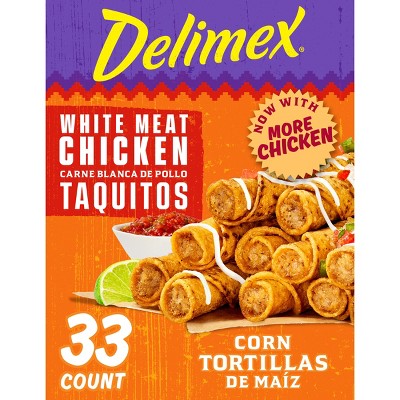 Delimex White Meat Chicken Corn Taquitos Frozen Snacks - 33oz/33ct