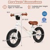 Infans Toddler Balance Bike, No Pedal 12” Training Bicycle for 3+ Years Old Kids with Rubber Tires and Height Adjustable Handlebar & Seat, White - 2 of 4