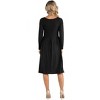 Maternity Midi Length Fit N Flare Pocket Dress - 24seven Comfort Apparel™ - 3 of 4