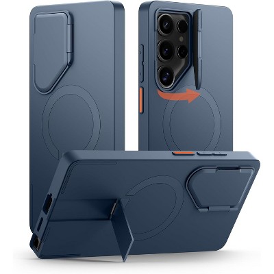 SURITCH for Samsung Galaxy S25 Ultra Phone Case, Magnetic Protective Cover with Camera Cover & Adjustable Metal Kickstand