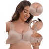 INSPIRE CHIC Women's Mesh Wireless Push Up Minimizers Wide Straps Lightweight Breathable Seamless Soft Bras - 3 of 4