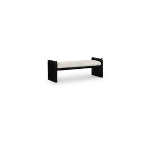 Meridian Furniture,Sonia Velour Fur Fabric Bench - 1 of 4