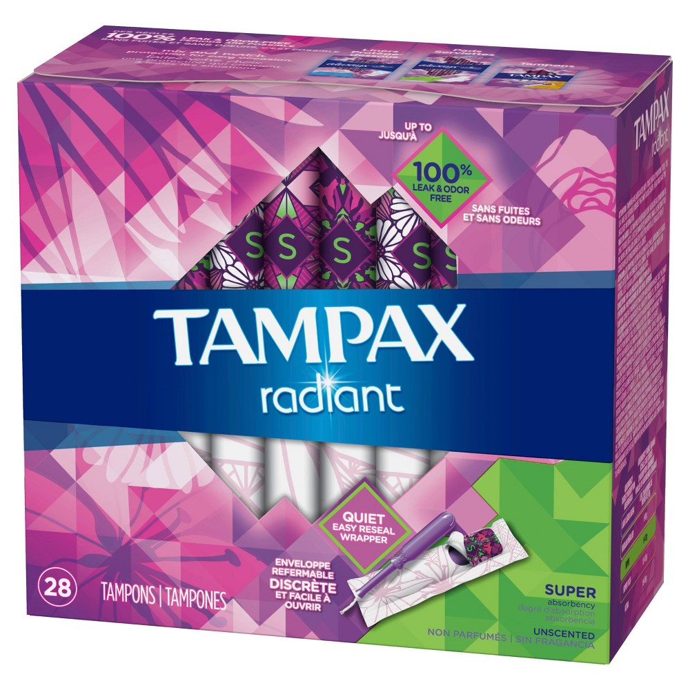 Tampax Radiant Super Absorbency Tampons - 28ct