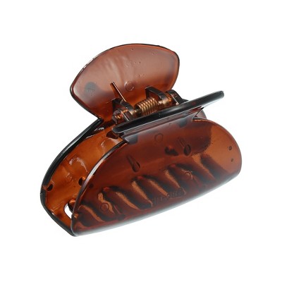 Unique Bargains Women's 2.36" Claw Clip Hair Accessories No Slip Grip Plastic Brown 1 Pc