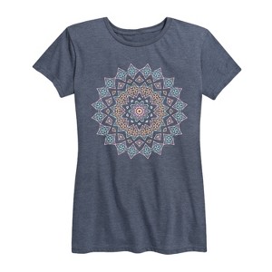 Women's - Instant Message - Pastel Decorative Mandala Mandala Short Sleeve Graphic T-Shirt - 1 of 4