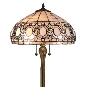 Amora Lighting Tiffany Style Floral White Floor Lamp 62" High - 1 of 3