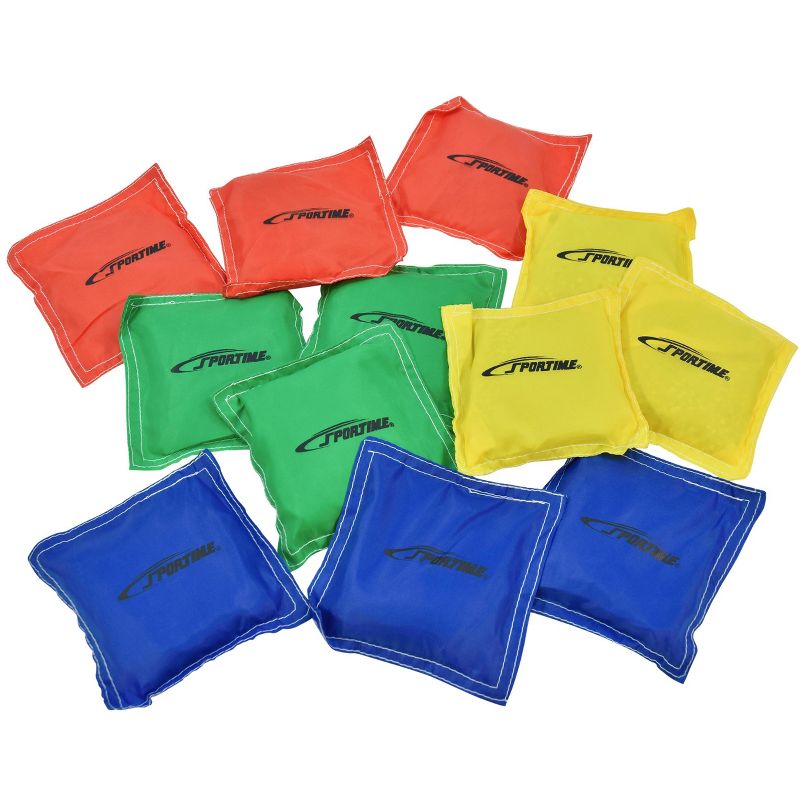 Sportime Nylon-Covered Bean Bags, 5 x 5 Inches, Assorted Colors, Pack of 12, 2 of 5
