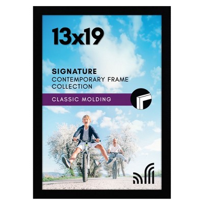 Americanflat Poster Frame in Black Shatter Resistant Glass with Hanging Hardware Included - 13" x 19"