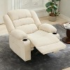 3-In-1 Massage & Heat Recliner Chair, Heavy-Duty 350lb Capacity, Big & Tall Design, Space-Saving Chenille Fabric, Quick Assembly (Beige/Grey/Brown) - 3 of 4