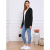 Allegra K Women Long Knit Button Down Open Front with Pockets Casual Spring Fall Winter Cardigan Sweater - 4 of 4