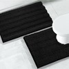 Home Mart Goods 2 Piece Black Soft Cozy Plush Chenille Bath Mat & Contour Bath Rug - 2 of 4